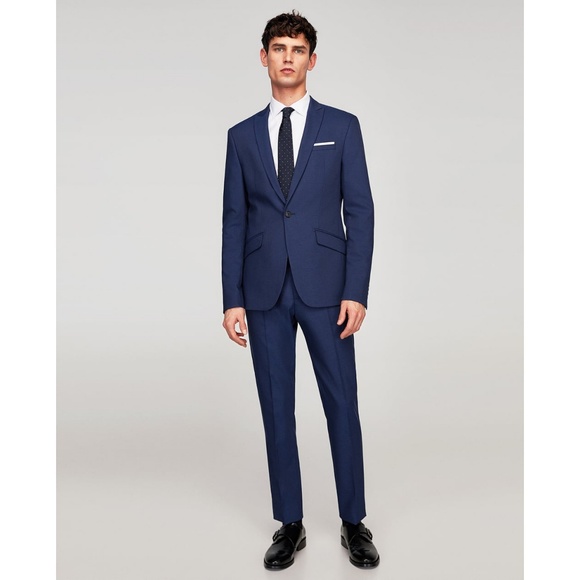 blue suit zara